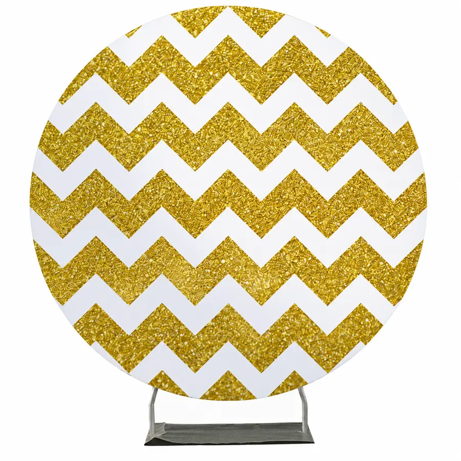 Gold Chevron circular backdrop, Side A
