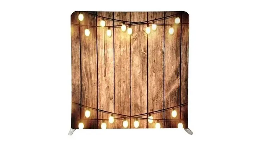 Rustic Wood with Lights backdrop, Side B