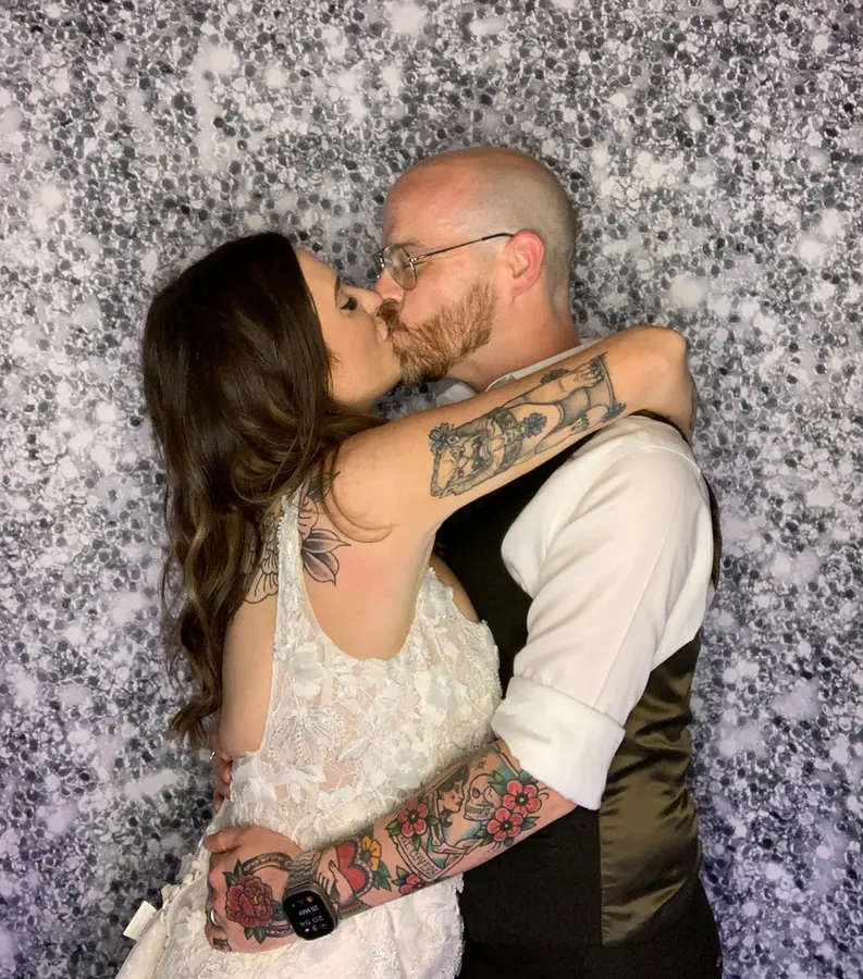 Silver Shimmer photo booth backdrop