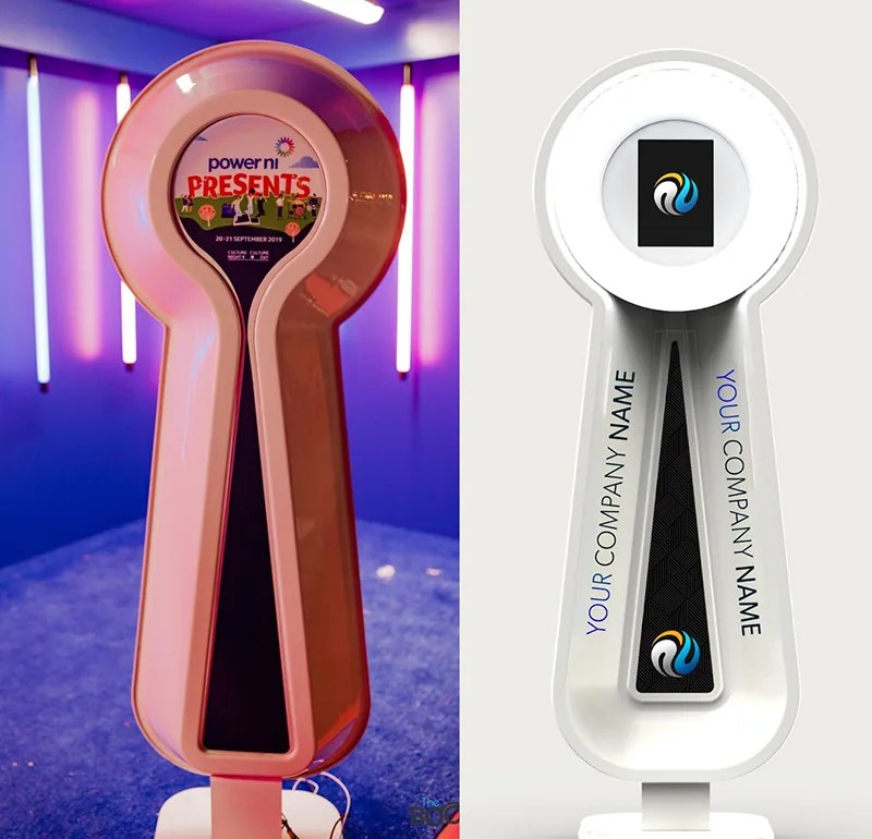 Custom branded corporate photo booth pod