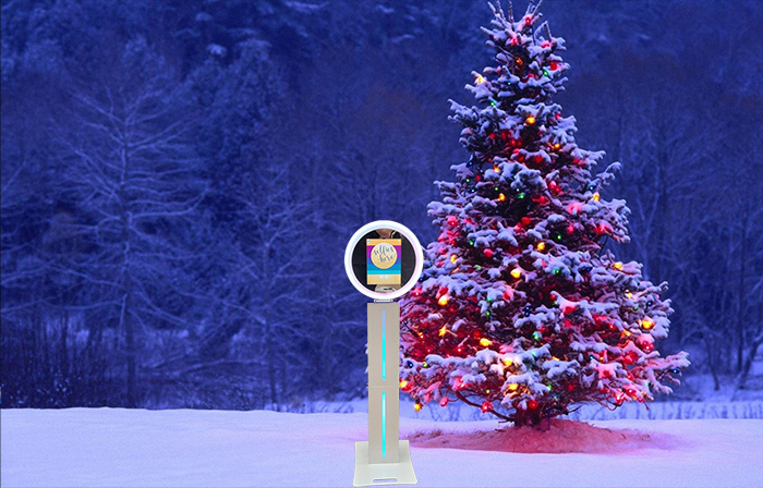 Christmas tree festive photo booth backdrop