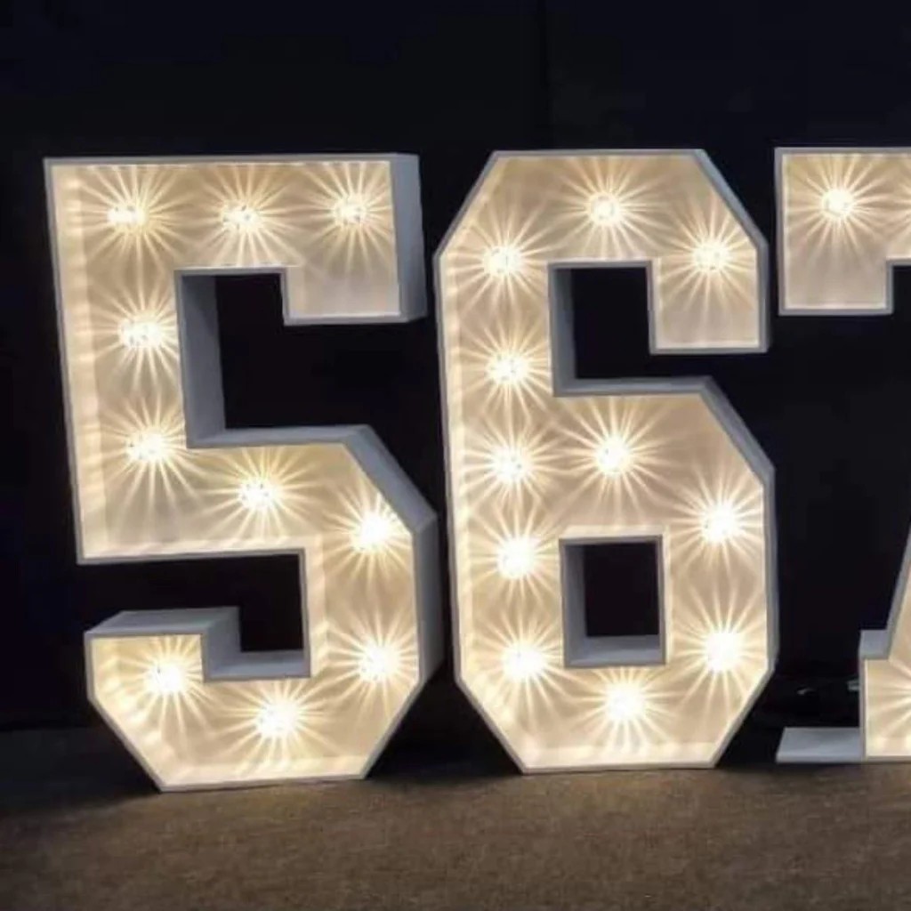 Illuminated 4ft marquee numbers 5 and 6