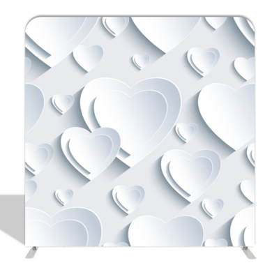 3d hearts photo booth backdrop measures 7.5ft x 7.5ft ideal for weddings