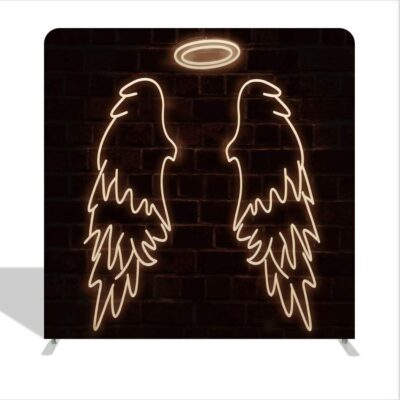 angel wings naughty or nice photo booth backdrop measures 7.5ft x 7.5ft
